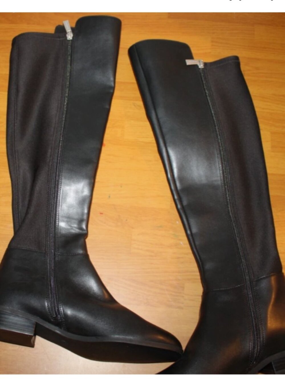 Michael Kors Bromley Black Faux Leather Over-the-Knee Flat Riding Boots 6.5
